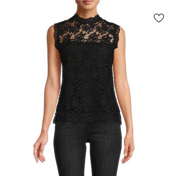Nanette Lepore Tops - Nanette Lepore Black Lace Cap Sleeve Blouse